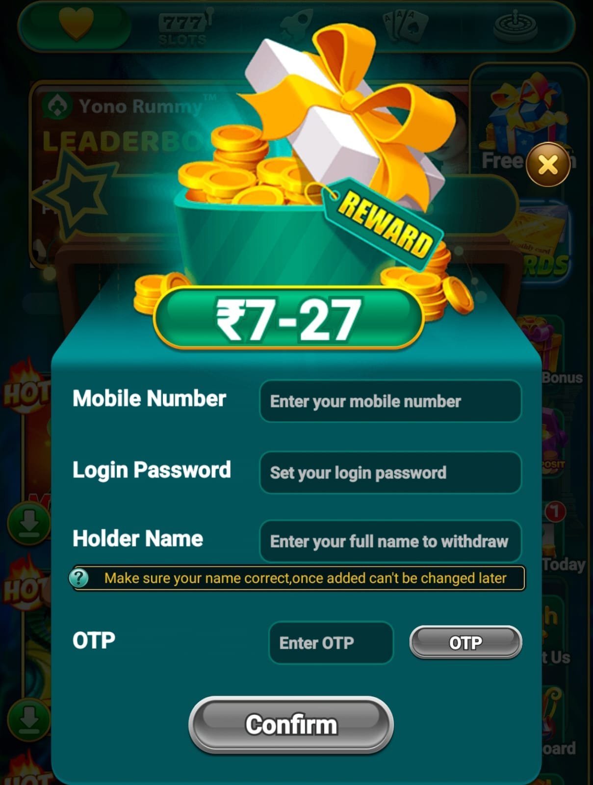 Yono Rummy Login